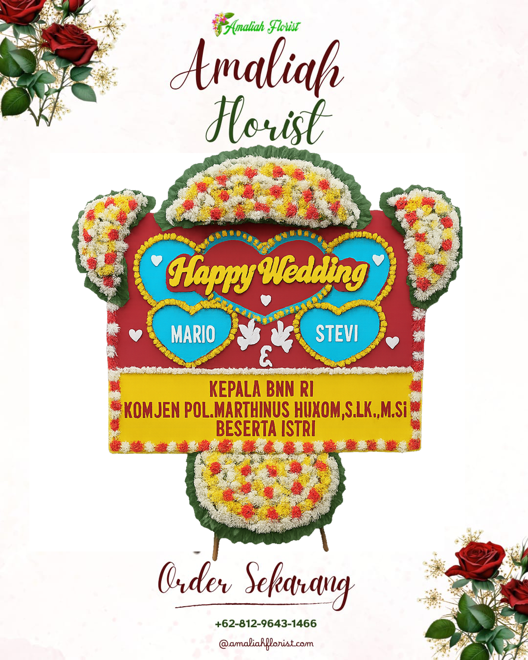 Papan Bunga Pernikahan Siman